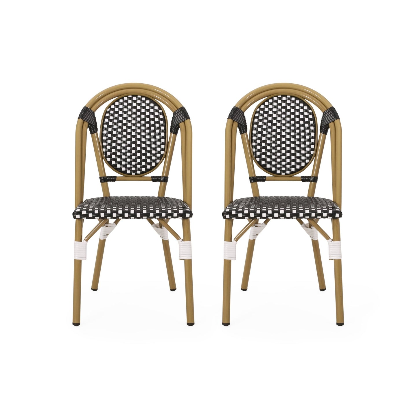 French Bistro Outdoor Chair Set – Wicker Patio Chairs (Set of 2) - 1st Choice Furniture Direct