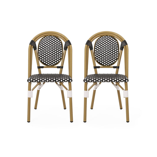 French Bistro Outdoor Chair Set – Wicker Patio Chairs (Set of 2) - 1st Choice Furniture Direct