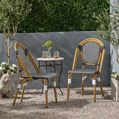 French Bistro Outdoor Chair Set – Wicker Patio Chairs (Set of 2) - 1st Choice Furniture Direct