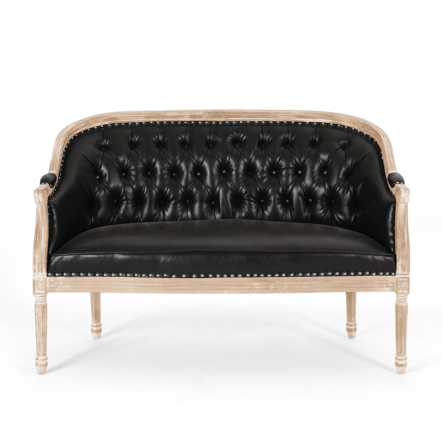 French Country Chesterfield Style Tufted Loveseat - 1st Choice Furniture Direct