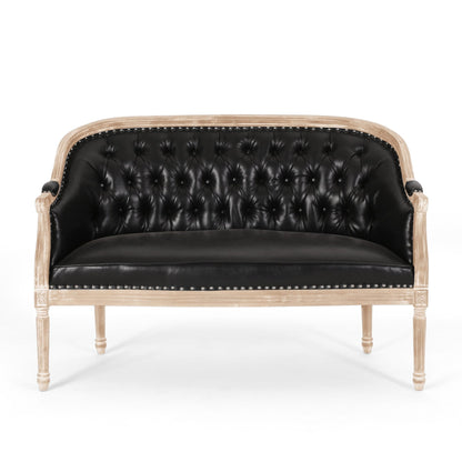 French Country Chesterfield Style Tufted Loveseat - 1st Choice Furniture Direct