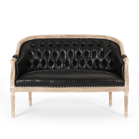 French Country Chesterfield Style Tufted Loveseat - 1st Choice Furniture Direct