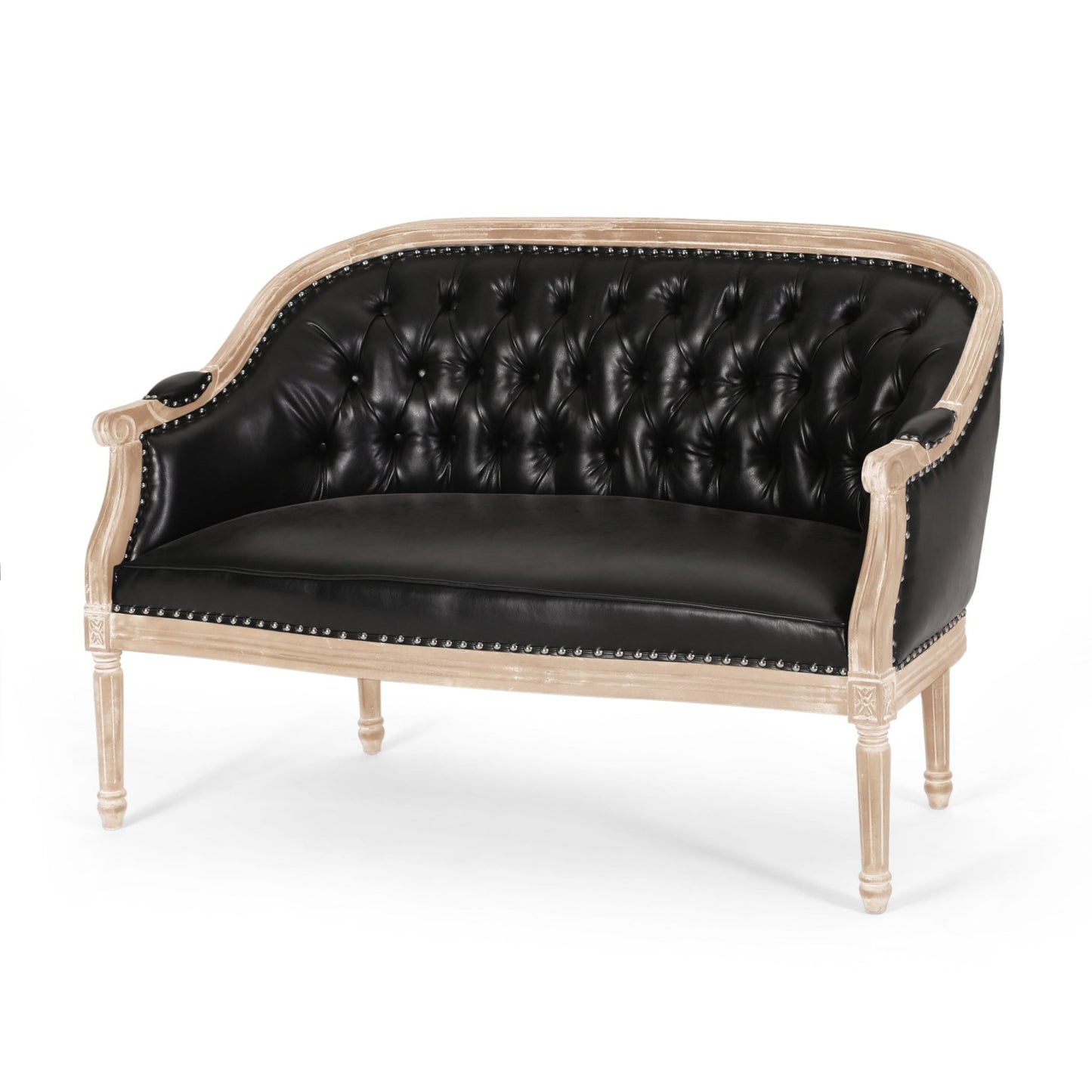 French Country Chesterfield Style Tufted Loveseat - 1st Choice Furniture Direct
