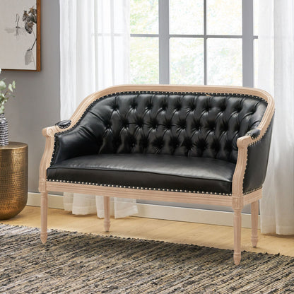 French Country Chesterfield Style Tufted Loveseat - 1st Choice Furniture Direct