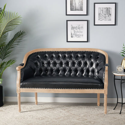French Country Chesterfield Style Tufted Loveseat - 1st Choice Furniture Direct