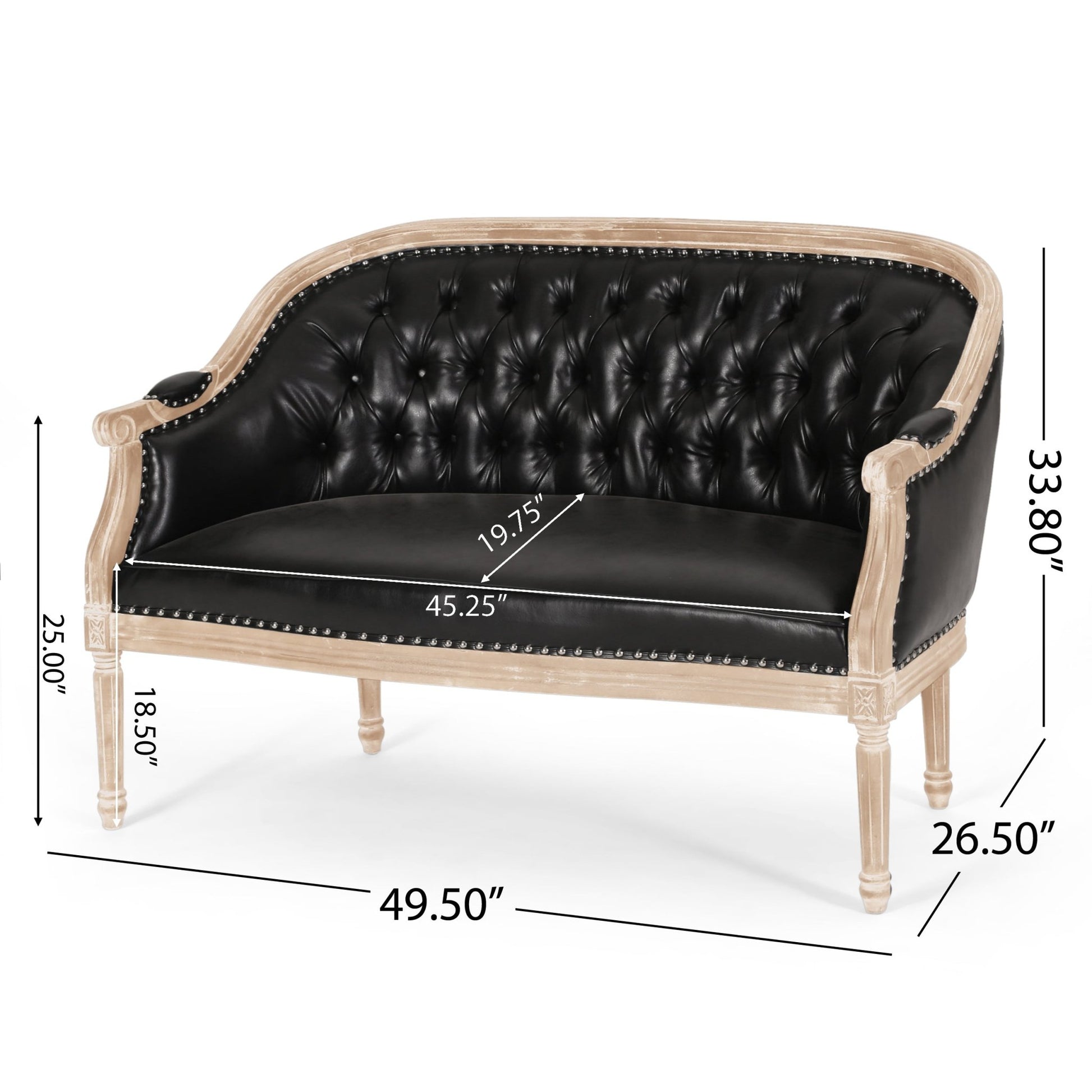 French Country Chesterfield Style Tufted Loveseat - 1st Choice Furniture Direct