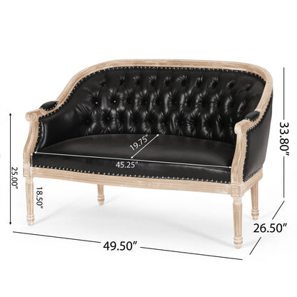 French Country Chesterfield Style Tufted Loveseat - 1st Choice Furniture Direct