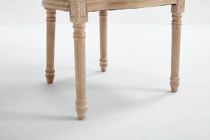 French Country Dining Chairs Set of 2, Upholstered Chairs with Nature Rattan Round Back, Wire drawing and carving techniques ,Disassemblable , for Living Room, Kitchen , Restaurant Use,Beige - 1st Choice Furniture Direct