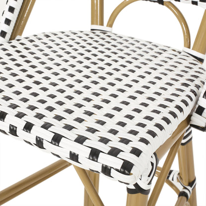 French Style Outdoor Bar Stool Set of 2 – Wicker Patio Bar Chairs - 1st Choice Furniture Direct