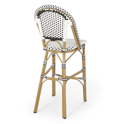 French Style Outdoor Bar Stool Set of 2 – Wicker Patio Bar Chairs - 1st Choice Furniture Direct