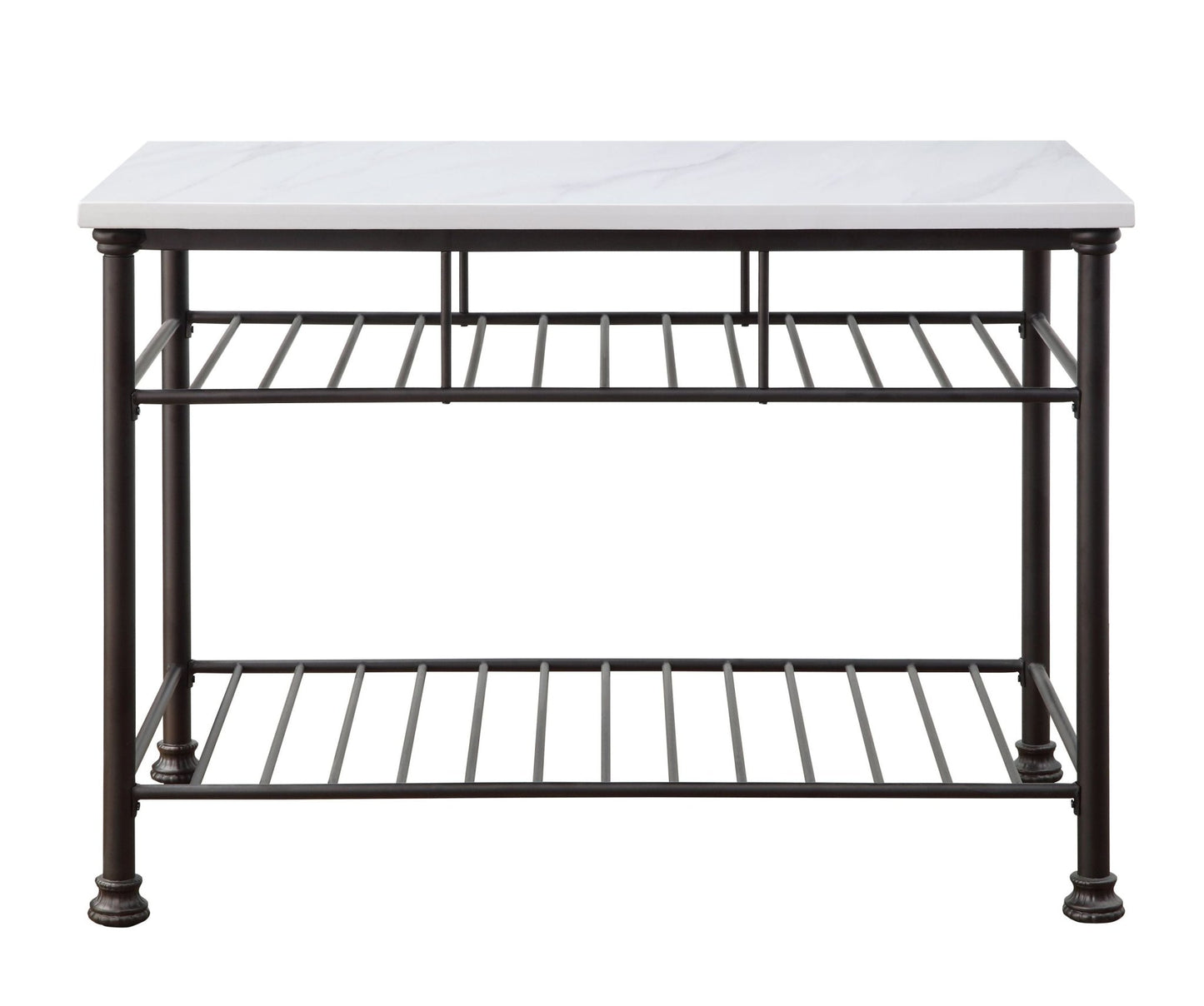 Freyja White Cultured Marble Top & Gray Finish Kitchen Island-TOP Only - 1st Choice Furniture Direct