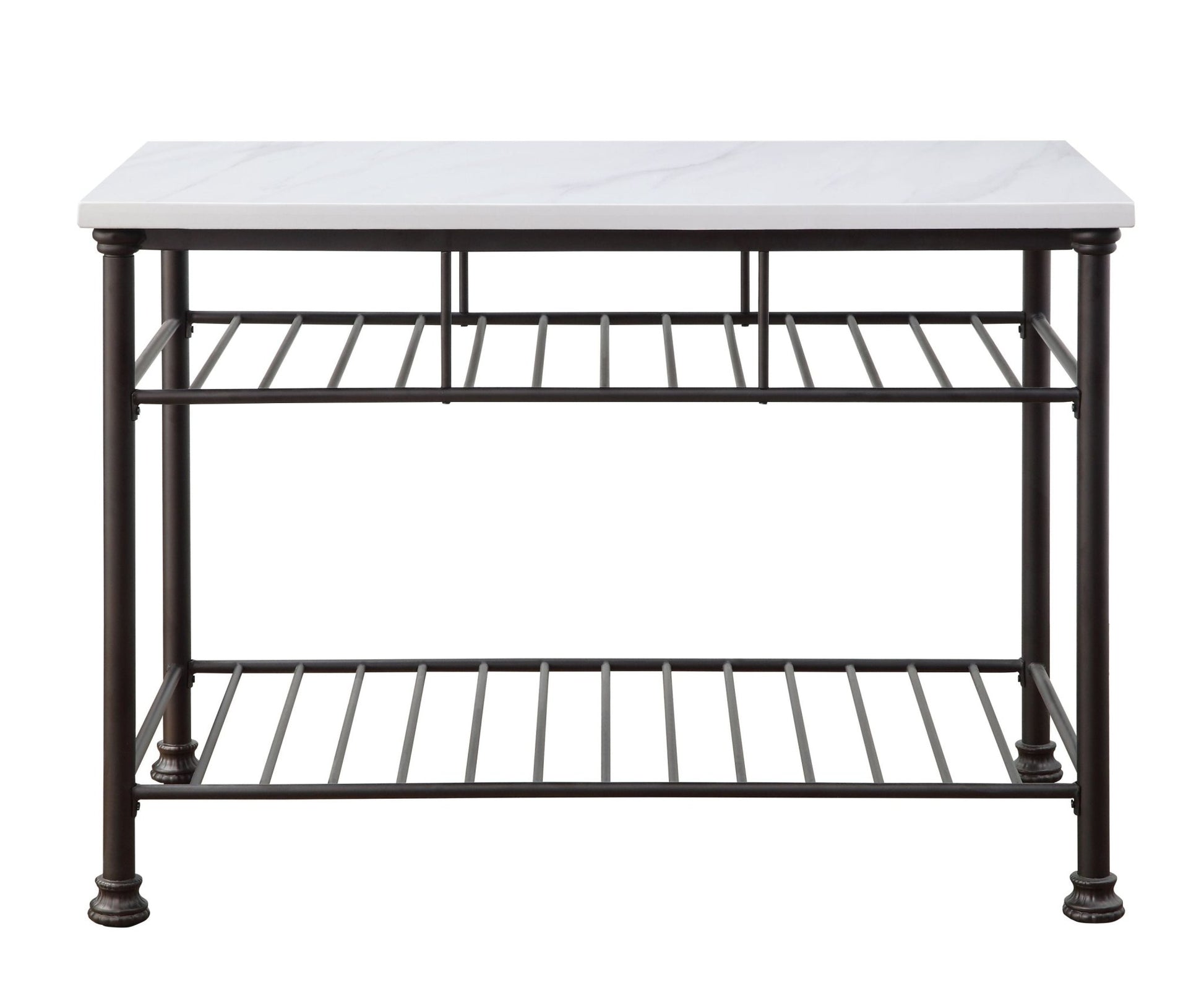 Freyja White Cultured Marble Top & Gray Finish Kitchen Island-TOP Only - 1st Choice Furniture Direct