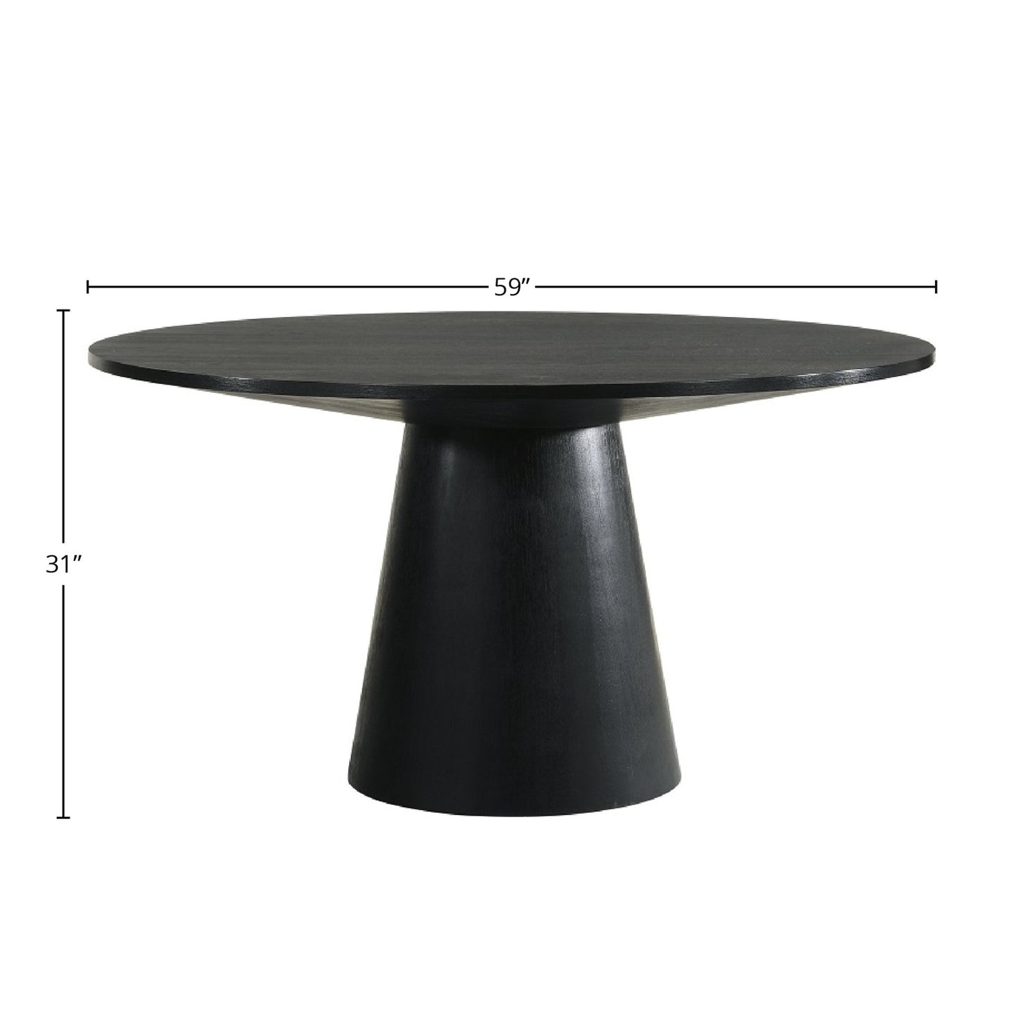Froja Black Finish Round Dining Table - 1st Choice Furniture Direct
