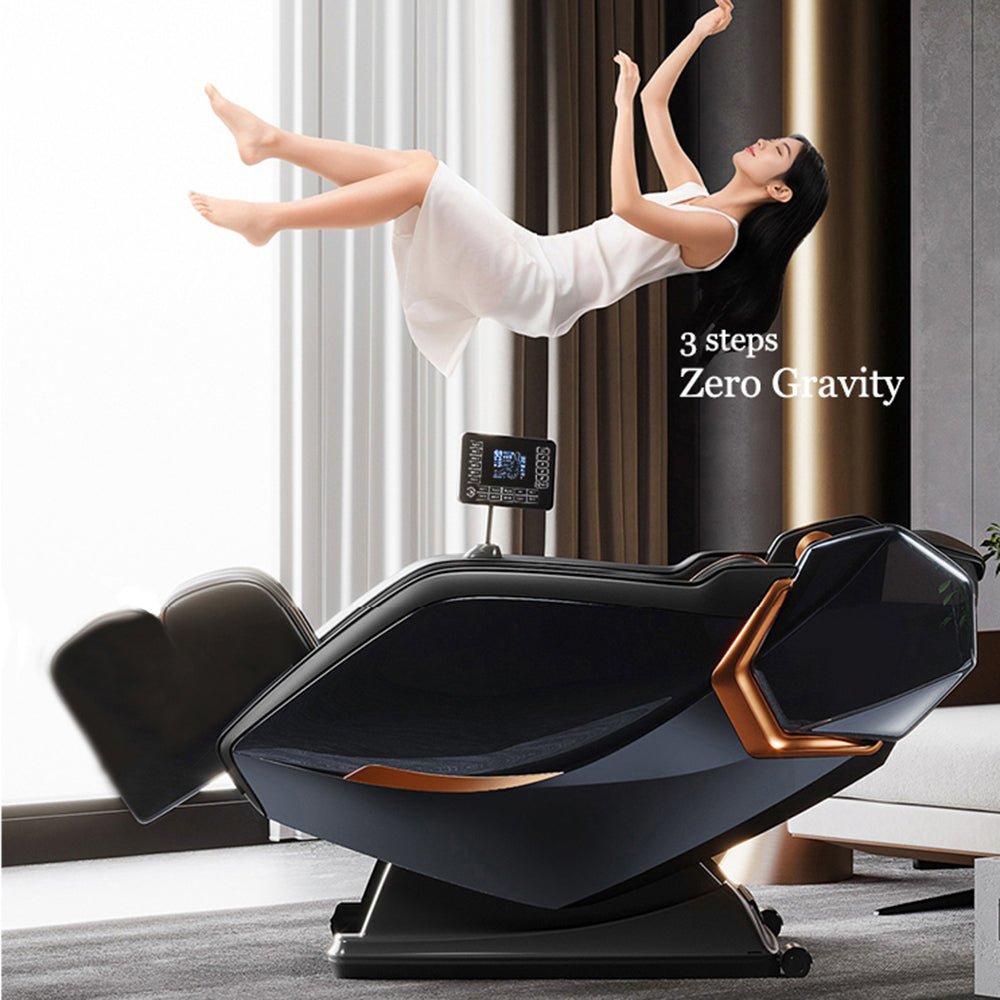 Full Body Zero Gravity Shiatsu Massage Chair SL - Track Recliner with Airbag Speaker LCD Screen Remote Control Voice Control Back/Leg Heat - 1st Choice Furniture Direct