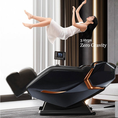 Full Body Zero Gravity Shiatsu Massage Chair SL - Track Recliner with Airbag Speaker LCD Screen Remote Control Voice Control Back/Leg Heat - 1st Choice Furniture Direct