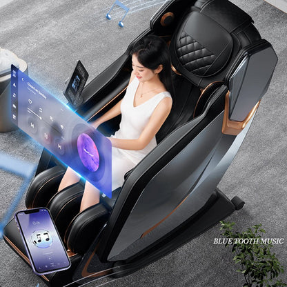Full Body Zero Gravity Shiatsu Massage Chair SL - Track Recliner with Airbag Speaker LCD Screen Remote Control Voice Control Back/Leg Heat - 1st Choice Furniture Direct