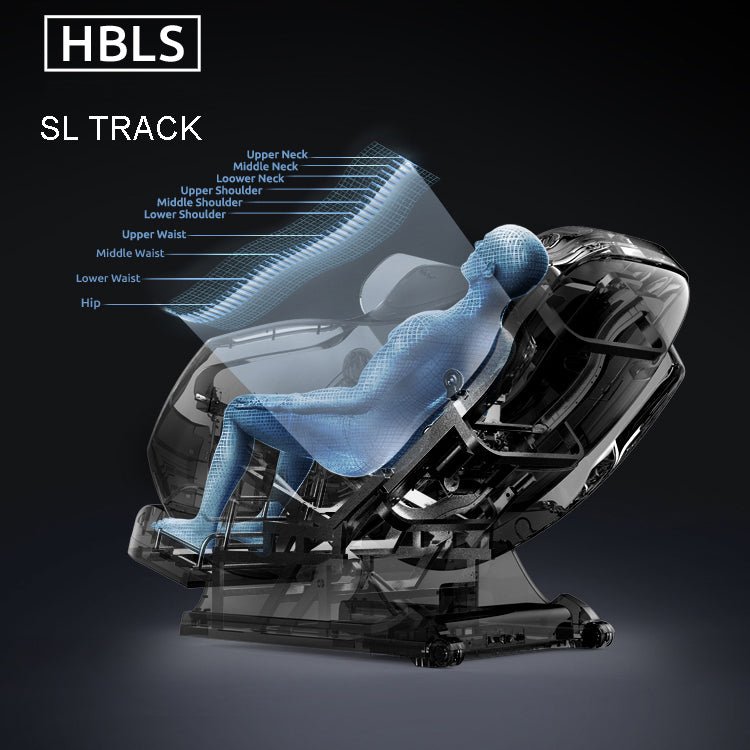 Full Body Zero Gravity Shiatsu Massage Chair SL-Track Recliner with Airbag Speaker LCD Touch Screen+Mini Remote Voice Control Back Heat - 1st Choice Furniture Direct