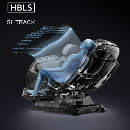 Full Body Zero Gravity Shiatsu Massage Chair SL-Track Recliner with Airbag Speaker LCD Touch Screen+Mini Remote Voice Control Back Heat - 1st Choice Furniture Direct