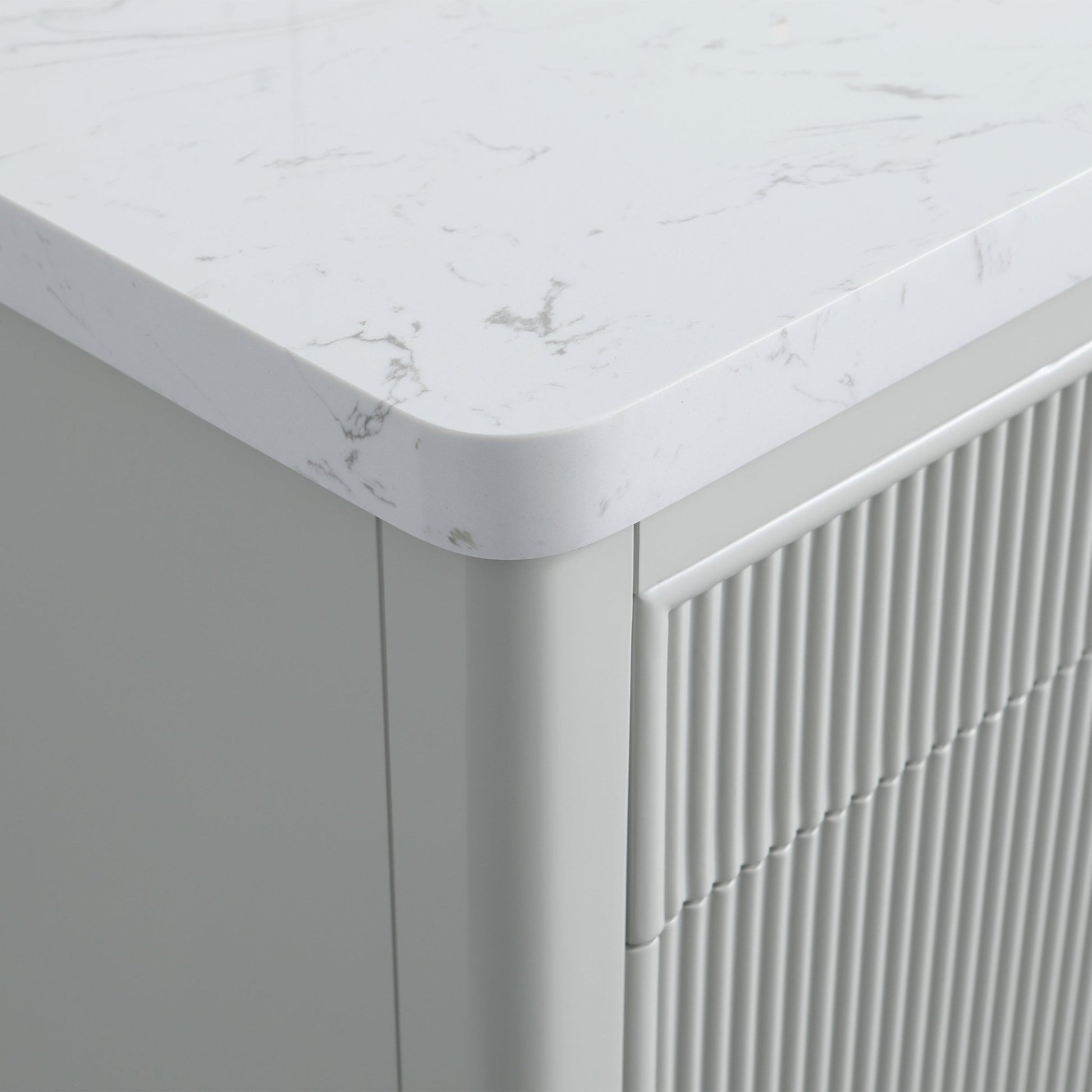 Fully Assembled 30'' Grey Freestanding Single Sink Bathroom Vanity with 2 Handle Sets and Engineered Marble Top - 1st Choice Furniture Direct