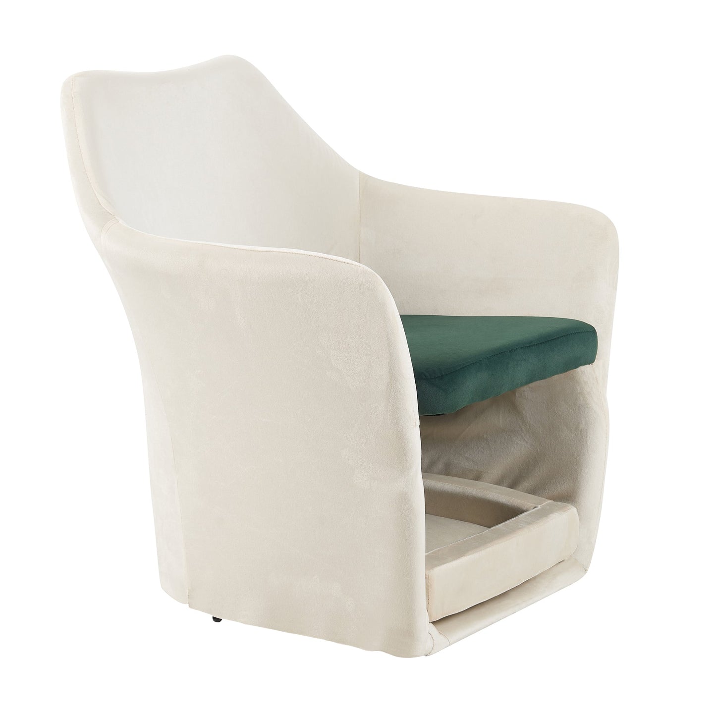 Furniture Style 2 in 1 Pet Friendly Mid Century Modern Accent Chair Soft Fabric Upholstered Leisure Armchair for Living Room Bedroom Home and Office, White - 1st Choice Furniture Direct