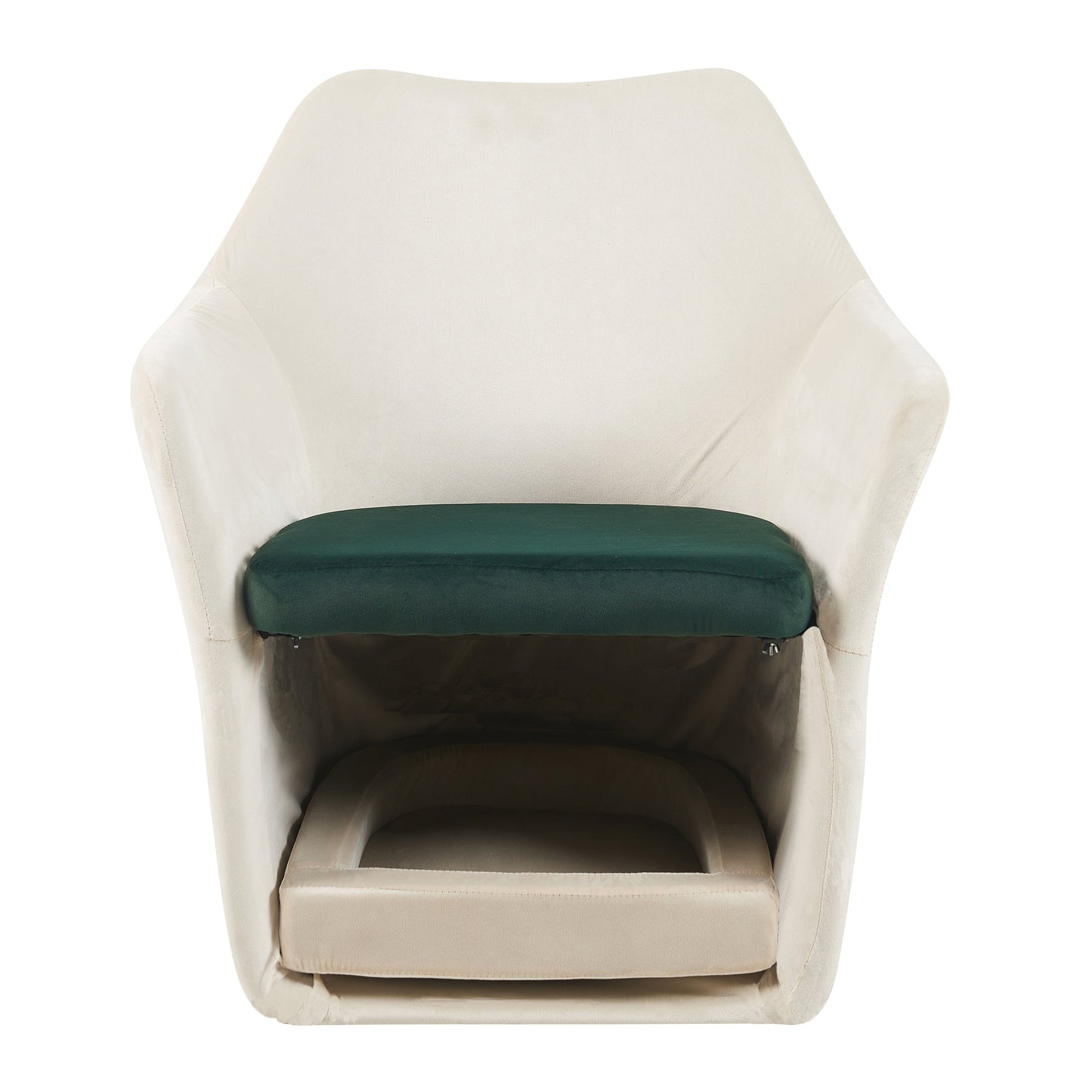 Furniture Style 2 in 1 Pet Friendly Mid Century Modern Accent Chair Soft Fabric Upholstered Leisure Armchair for Living Room Bedroom Home and Office, White - 1st Choice Furniture Direct