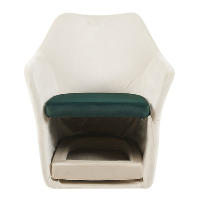 Furniture Style 2 in 1 Pet Friendly Mid Century Modern Accent Chair Soft Fabric Upholstered Leisure Armchair for Living Room Bedroom Home and Office, White - 1st Choice Furniture Direct