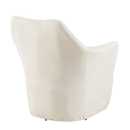 Furniture Style 2 in 1 Pet Friendly Mid Century Modern Accent Chair Soft Fabric Upholstered Leisure Armchair for Living Room Bedroom Home and Office, White - 1st Choice Furniture Direct