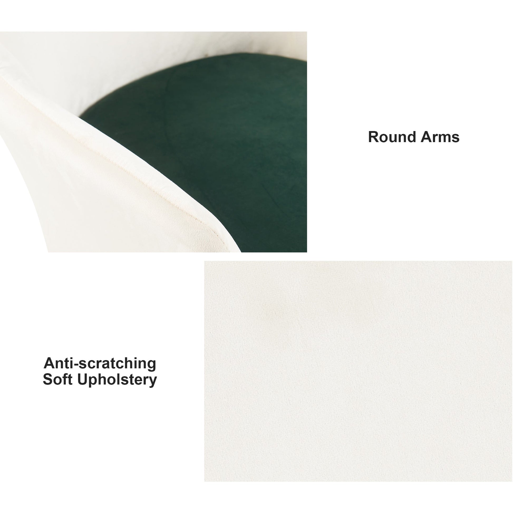 Furniture Style 2 in 1 Pet Friendly Mid Century Modern Accent Chair Soft Fabric Upholstered Leisure Armchair for Living Room Bedroom Home and Office, White - 1st Choice Furniture Direct
