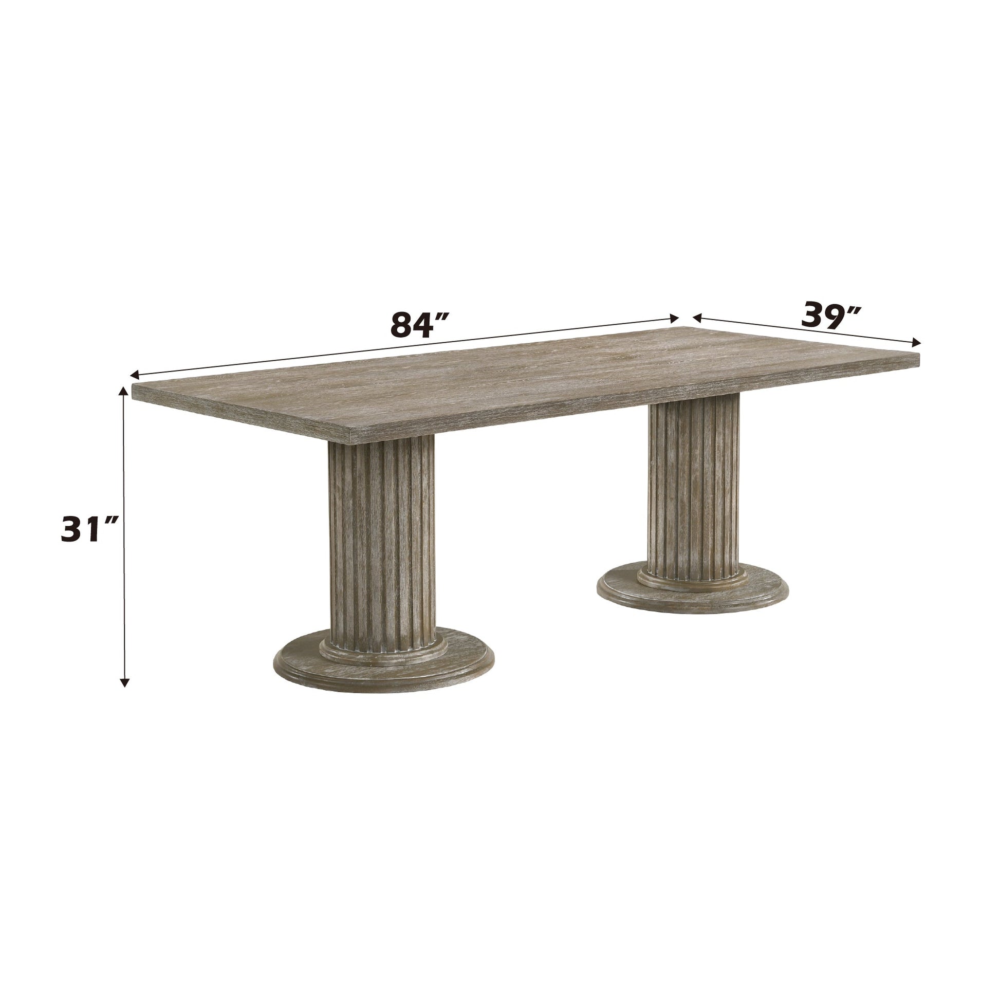 Gabrian Reclaimed Gray Finish Dining Table - 1st Choice Furniture Direct