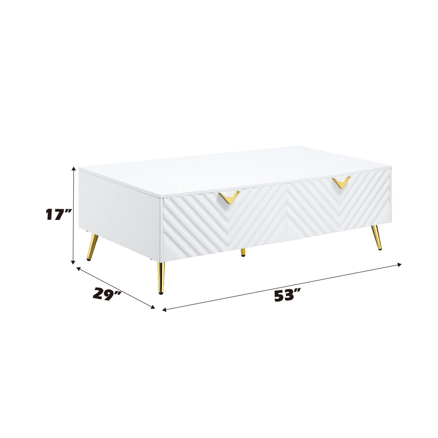 Gaines White High Gloss Finish Coffee Table - 1st Choice Furniture Direct