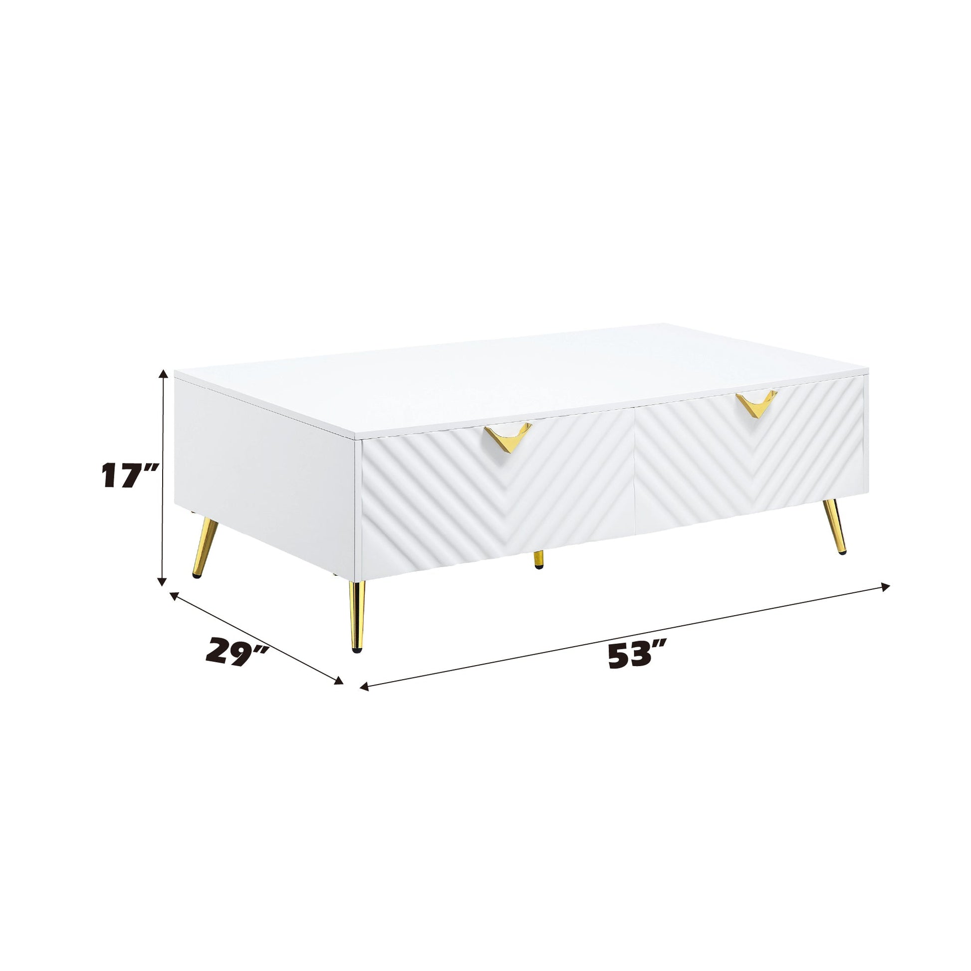 Gaines White High Gloss Finish Coffee Table - 1st Choice Furniture Direct
