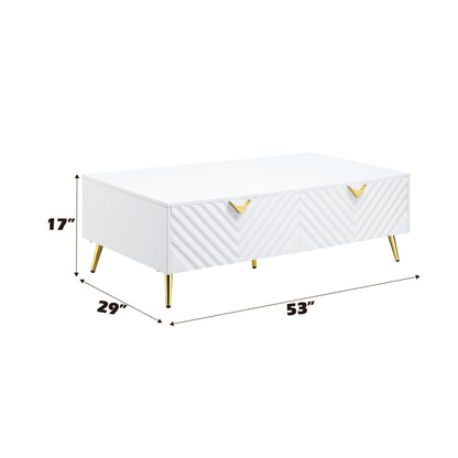 Gaines White High Gloss Finish Coffee Table - 1st Choice Furniture Direct