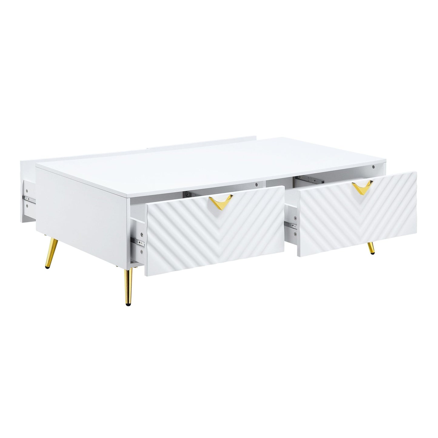 Gaines White High Gloss Finish Coffee Table - 1st Choice Furniture Direct