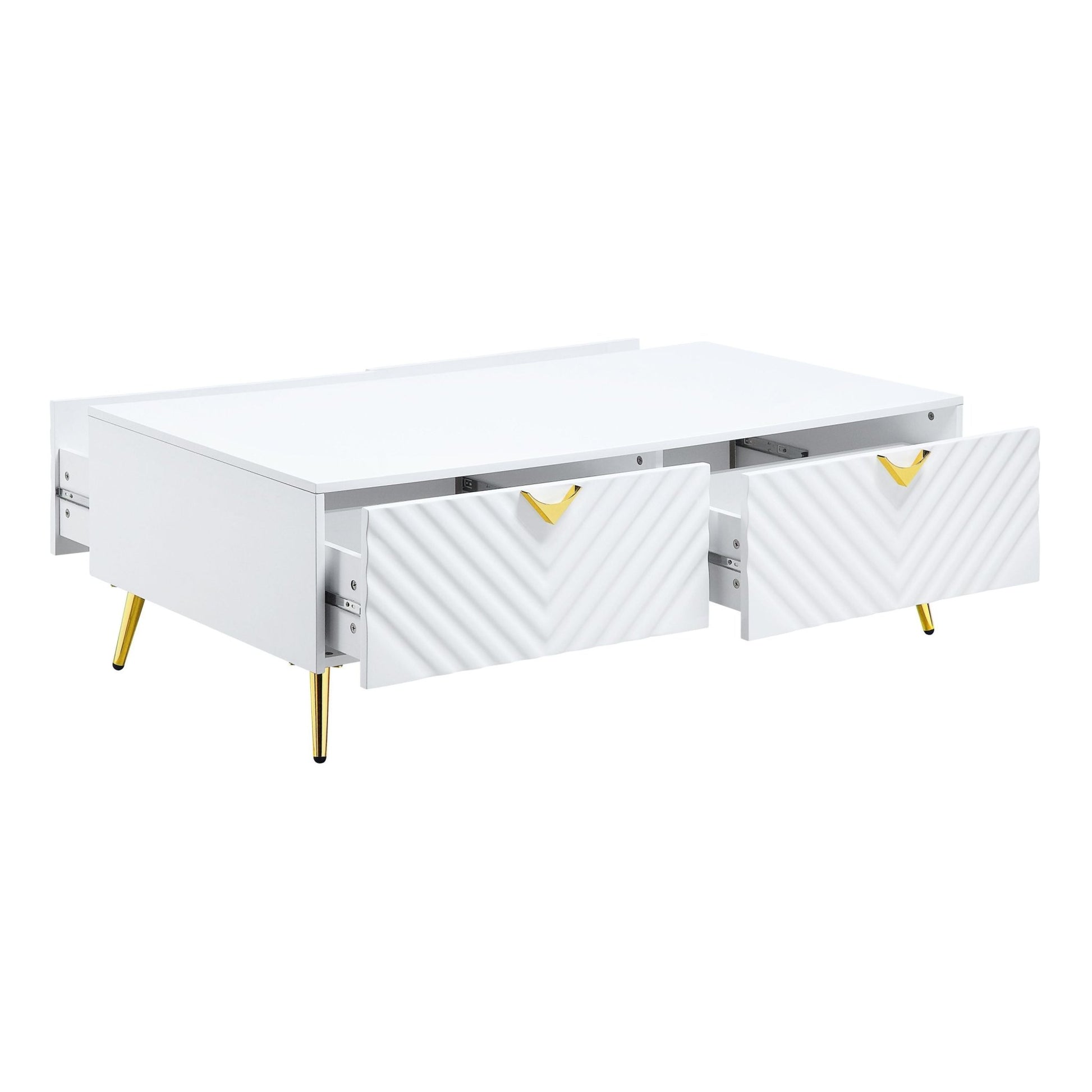 Gaines White High Gloss Finish Coffee Table - 1st Choice Furniture Direct