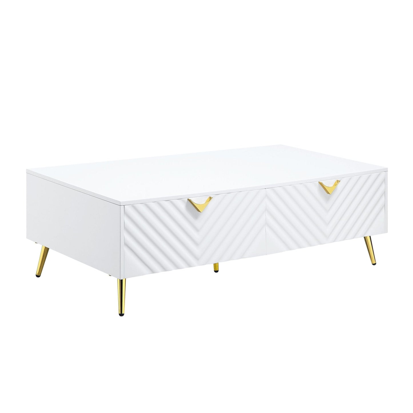 Gaines White High Gloss Finish Coffee Table - 1st Choice Furniture Direct