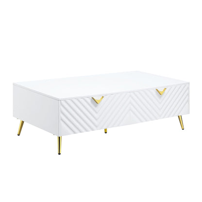 Gaines White High Gloss Finish Coffee Table - 1st Choice Furniture Direct