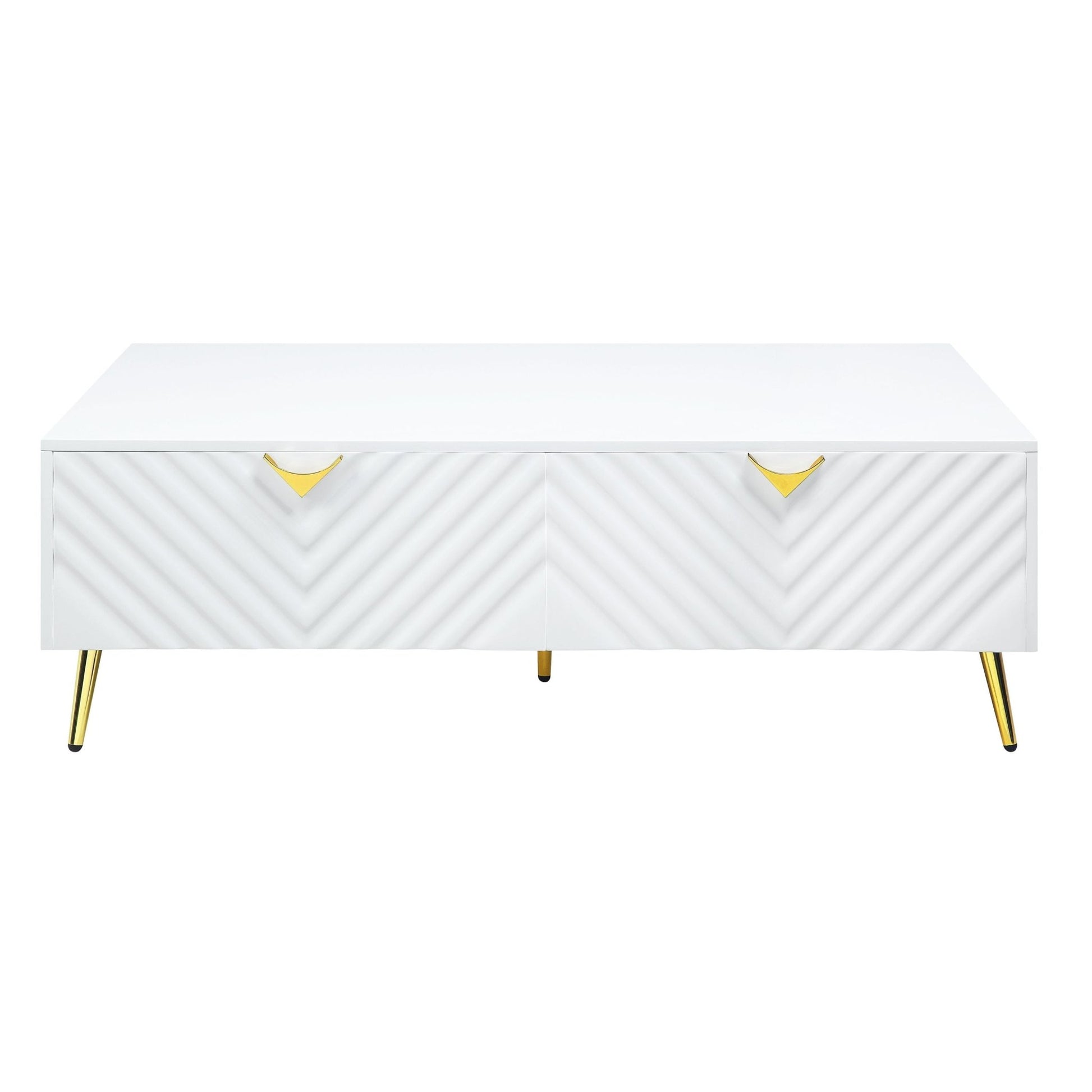 Gaines White High Gloss Finish Coffee Table - 1st Choice Furniture Direct