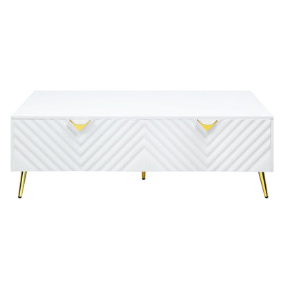 Gaines White High Gloss Finish Coffee Table - 1st Choice Furniture Direct