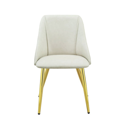 Gaines White Synthetic Leather Side Chair (Set of 2) - 1st Choice Furniture Direct