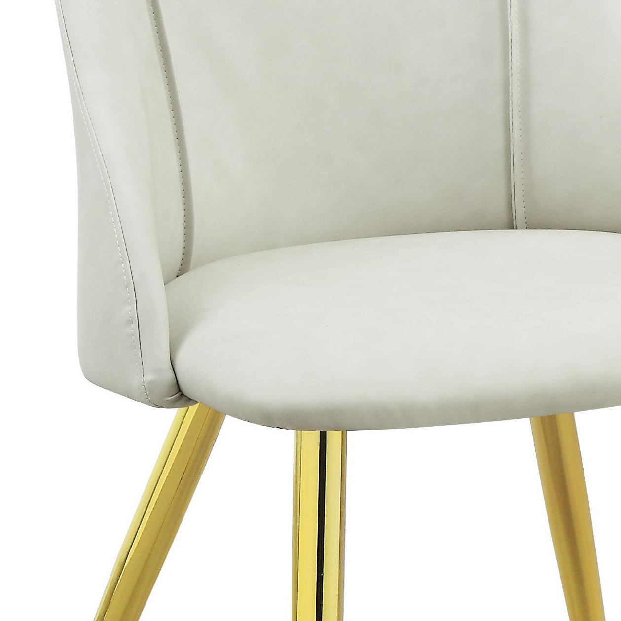 Gaines White Synthetic Leather Side Chair (Set of 2) - 1st Choice Furniture Direct