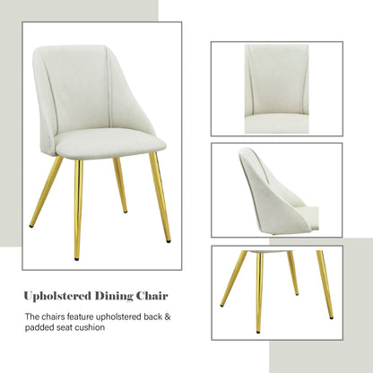Gaines White Synthetic Leather Side Chair (Set of 2) - 1st Choice Furniture Direct