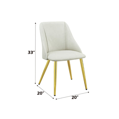 Gaines White Synthetic Leather Side Chair (Set of 2) - 1st Choice Furniture Direct