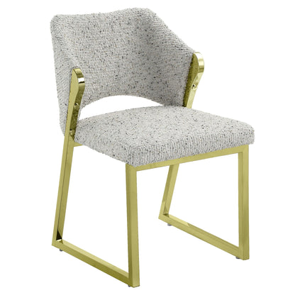 Galdesa Teddy Sherpa & Mirrored Gold Finish Side Chair (Set of 2) - 1st Choice Furniture Direct