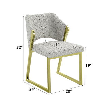 Galdesa Teddy Sherpa & Mirrored Gold Finish Side Chair (Set of 2) - 1st Choice Furniture Direct