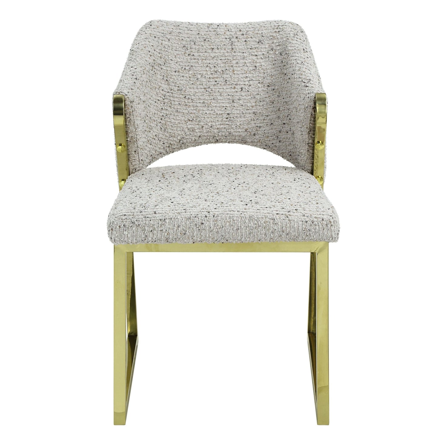 Galdesa Teddy Sherpa & Mirrored Gold Finish Side Chair (Set of 2) - 1st Choice Furniture Direct