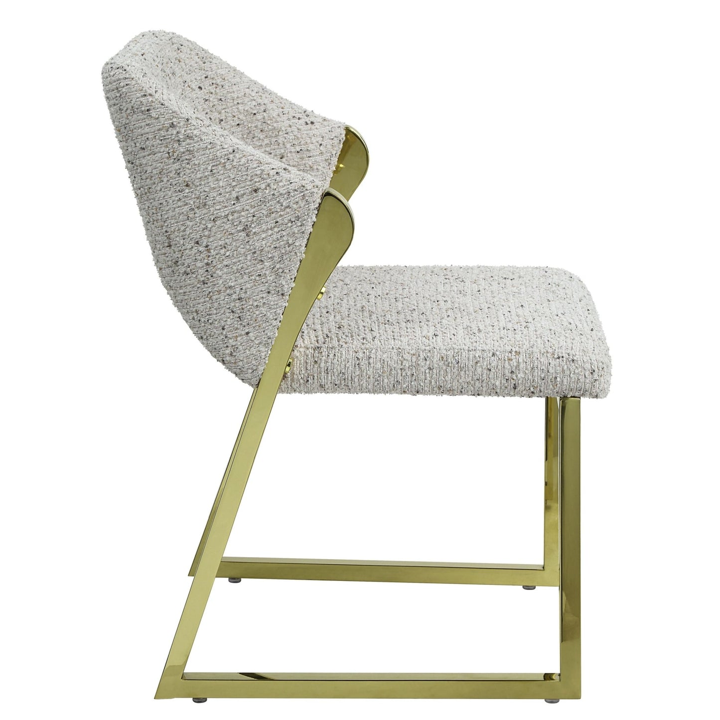 Galdesa Teddy Sherpa & Mirrored Gold Finish Side Chair (Set of 2) - 1st Choice Furniture Direct
