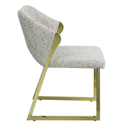 Galdesa Teddy Sherpa & Mirrored Gold Finish Side Chair (Set of 2) - 1st Choice Furniture Direct