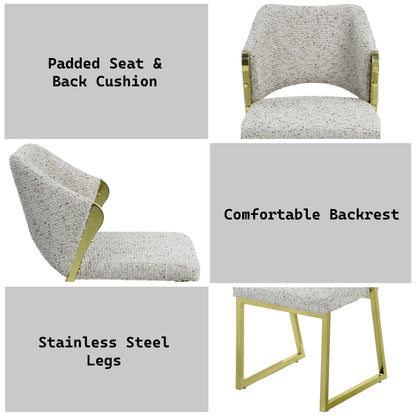 Galdesa Teddy Sherpa & Mirrored Gold Finish Side Chair (Set of 2) - 1st Choice Furniture Direct