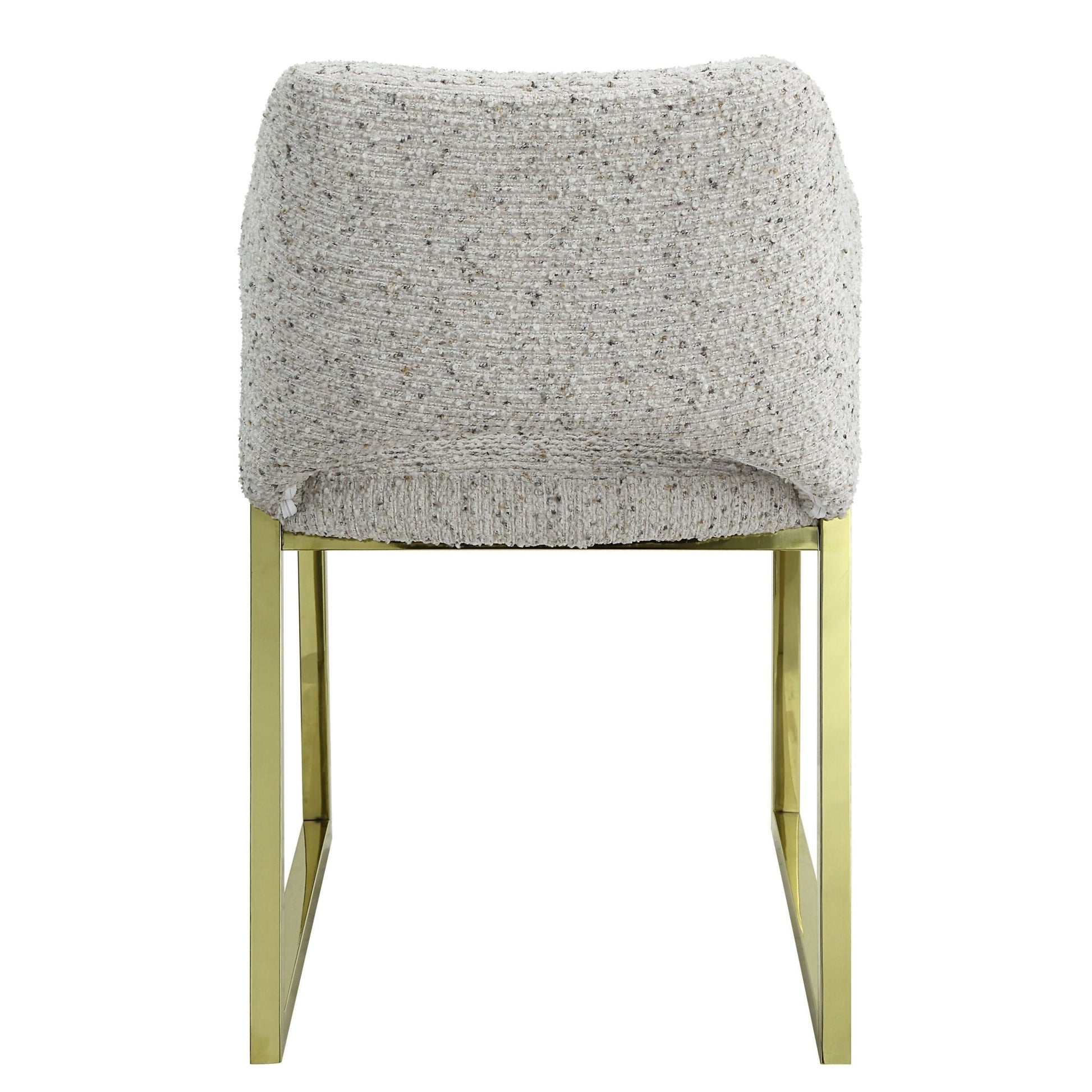 Galdesa Teddy Sherpa & Mirrored Gold Finish Side Chair (Set of 2) - 1st Choice Furniture Direct