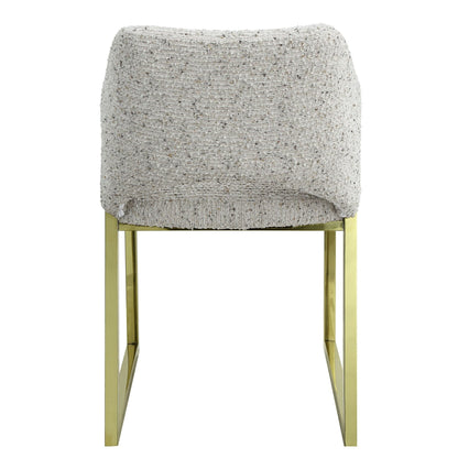 Galdesa Teddy Sherpa & Mirrored Gold Finish Side Chair (Set of 2) - 1st Choice Furniture Direct